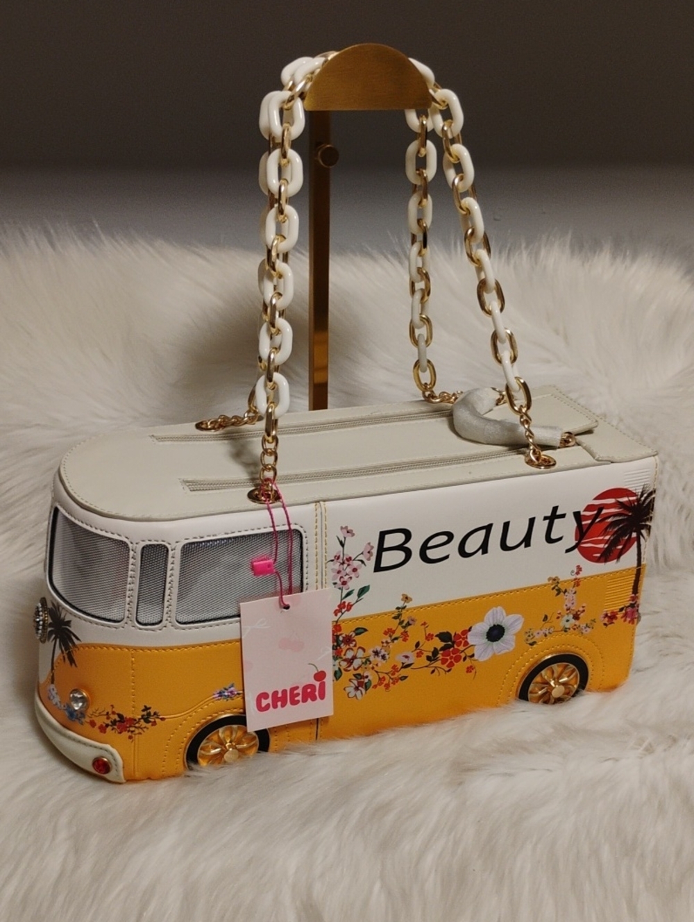 New CHERI Beauty Floral Volkswagen Bus Handbag